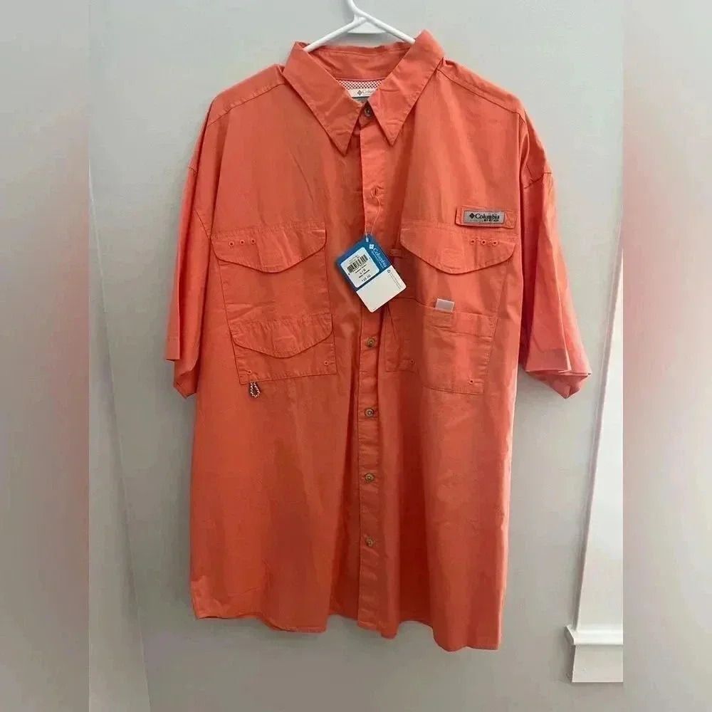 New with tags, Columbia short sleeve orange PFG shirt